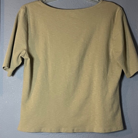 Banana Republic Square Neck Top Women’s XL Organic Cotton T-Shirt Tan Scoop - Picture 7 of 8